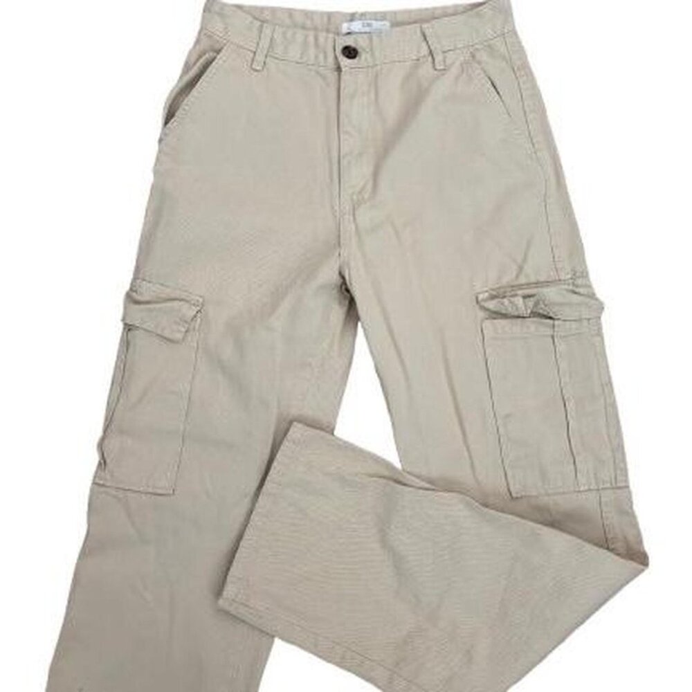 Stradivarius Women's Cream and Tan Trousers / Cargo Pants